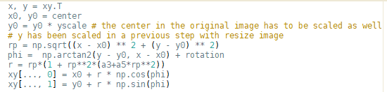 orthographic transformation code